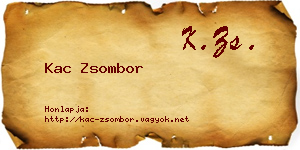 Kac Zsombor névjegykártya